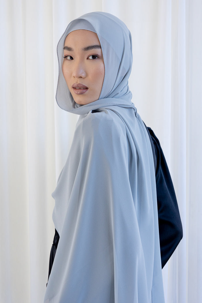 Chiffon Rectangle Hijab - 24 Light Grey