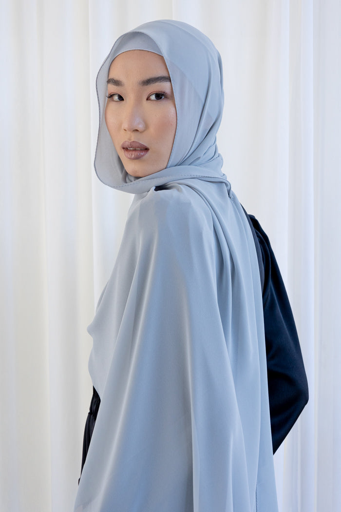 Chiffon Square Hijab - 24 Light Grey