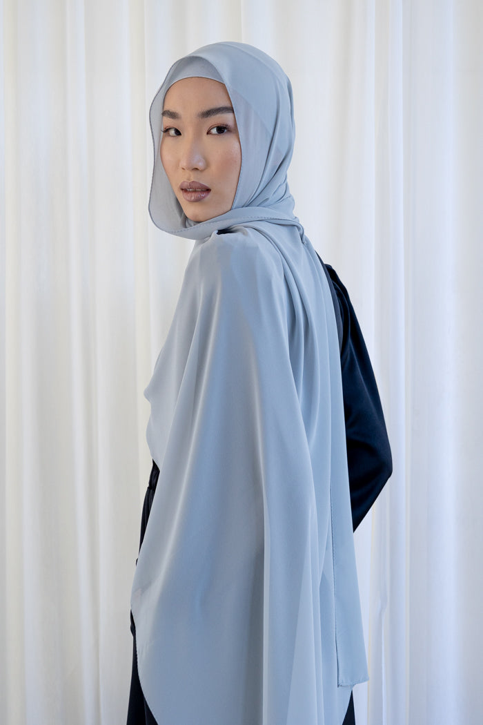 Chiffon Rectangle Hijab - 24 Light Grey