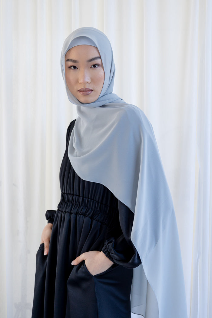 Chiffon Square Hijab - 24 Light Grey