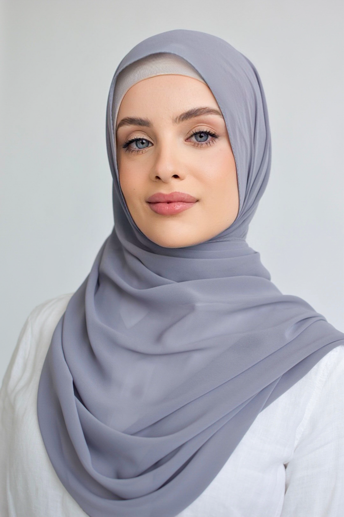 Chiffon Square Hijab - 26 Grey