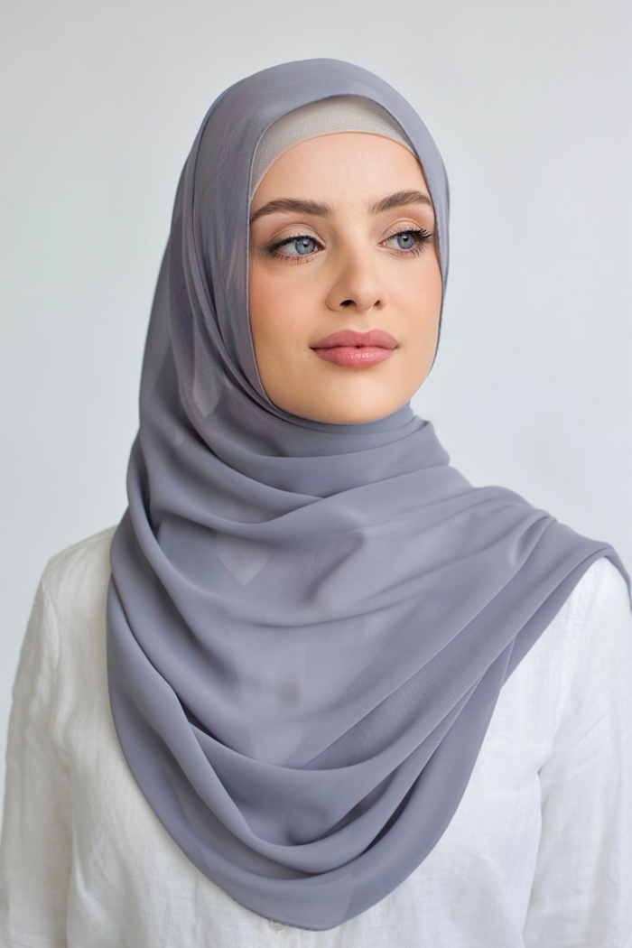 Chiffon Square Hijab - 26 Grey