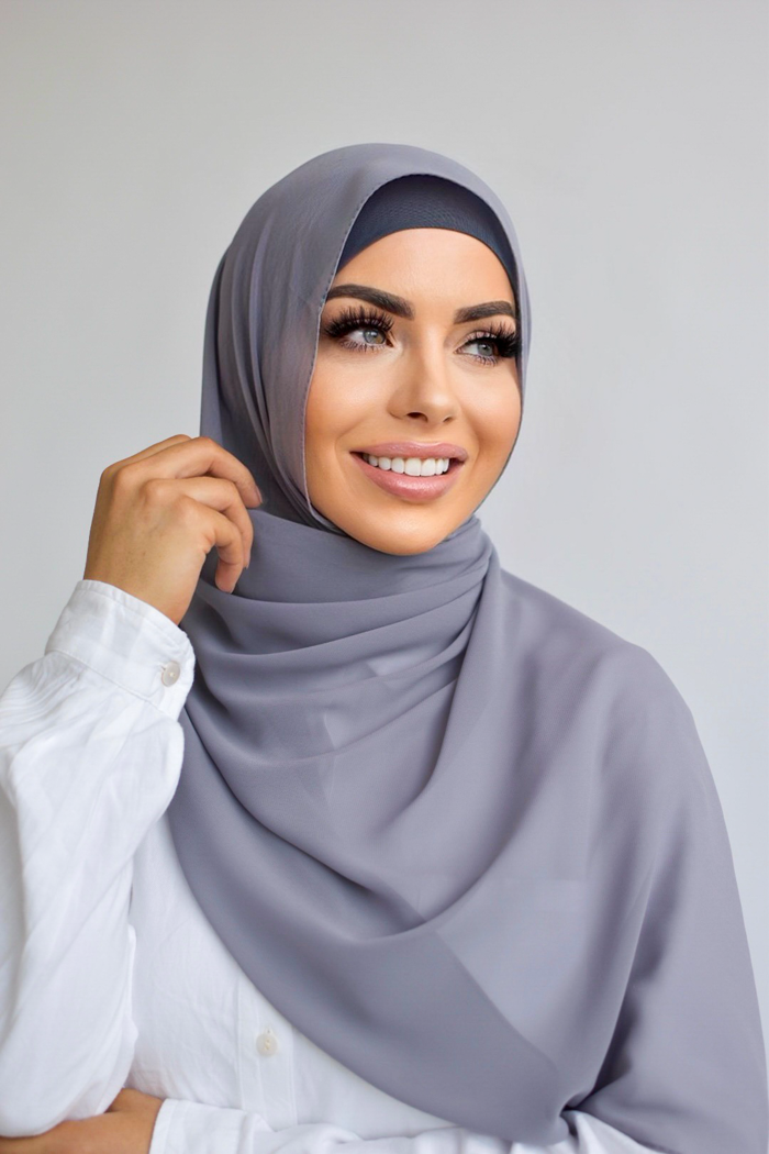 Chiffon Square Hijab - 26 Grey