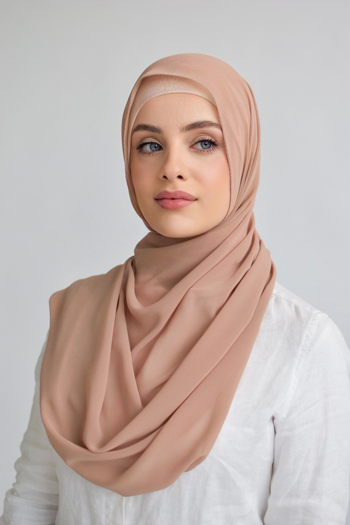 Chiffon Rectangle Hijab - 44 Tan