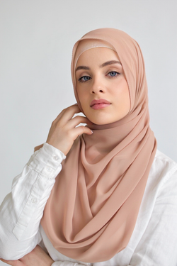 Chiffon Rectangle Hijab - 44 Tan