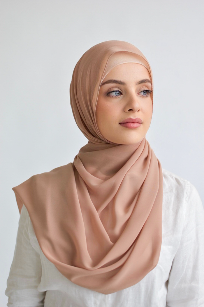 Chiffon Rectangle Hijab - 44 Tan