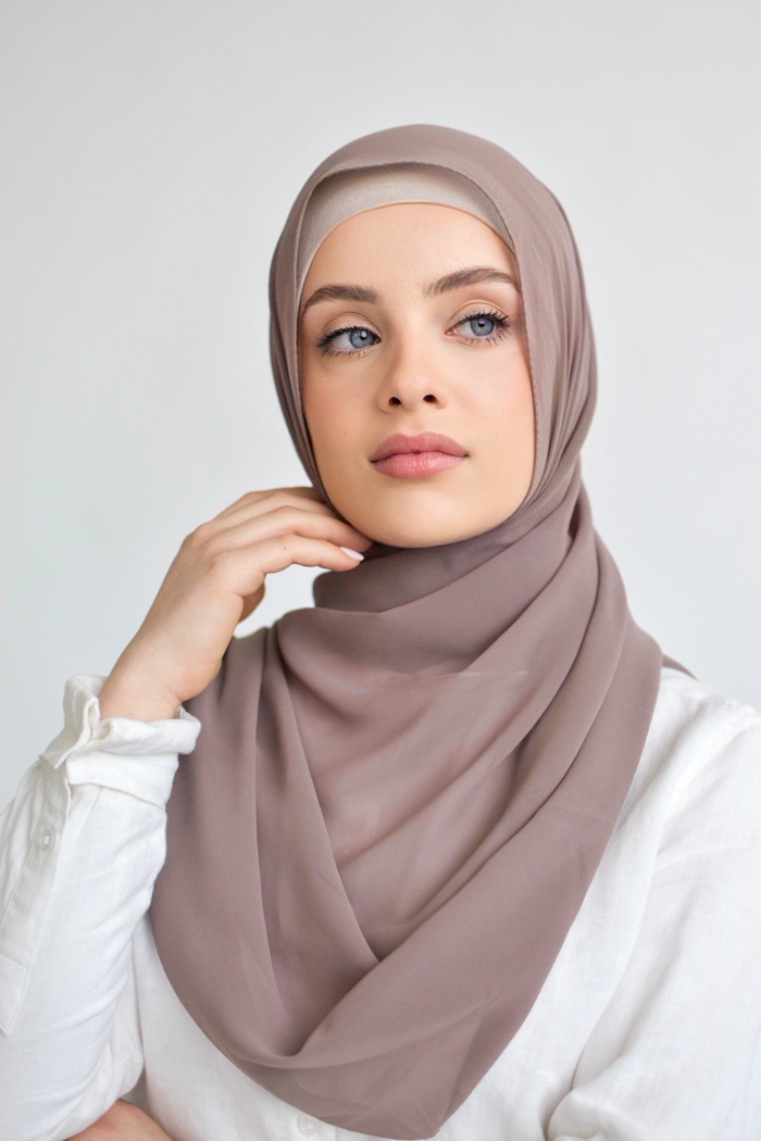 Chiffon Rectangle Hijab - 46 Mocha