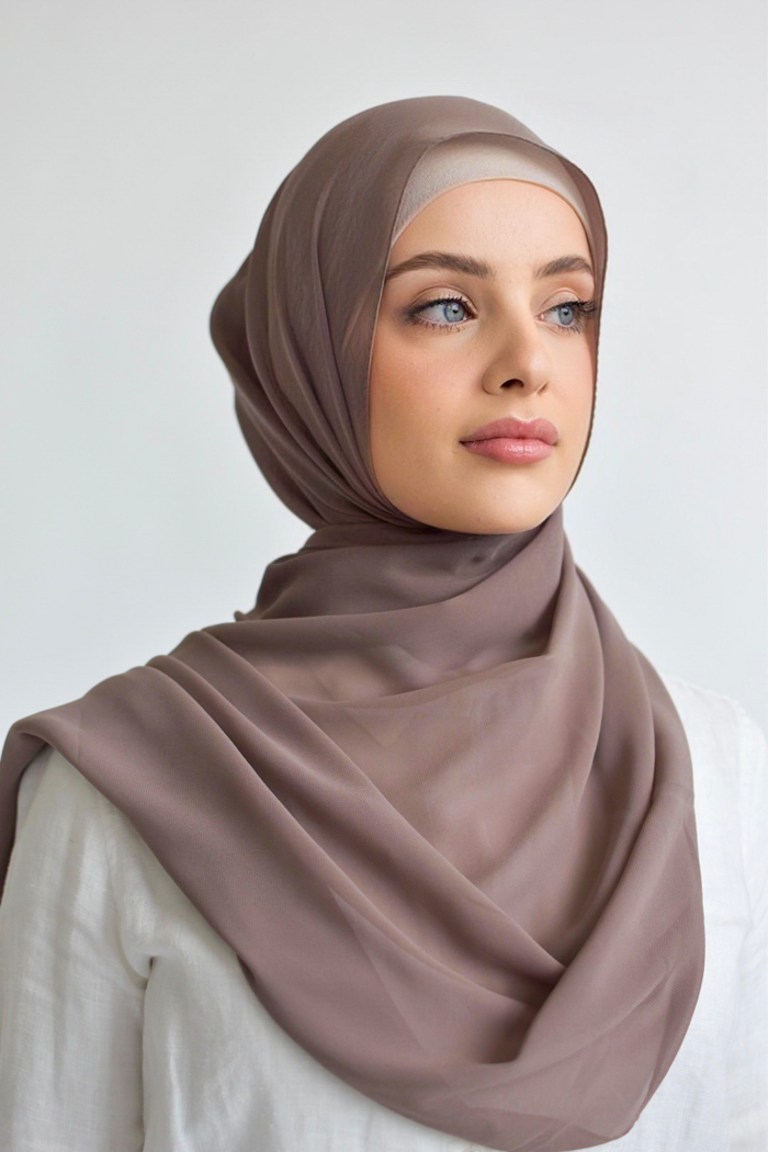 Chiffon Rectangle Hijab - 46 Mocha