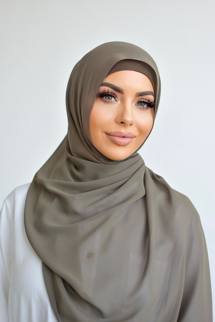 Chiffon Rectangle Hijab - 4 Khaki