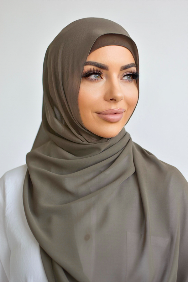 Chiffon Rectangle Hijab - 4 Khaki