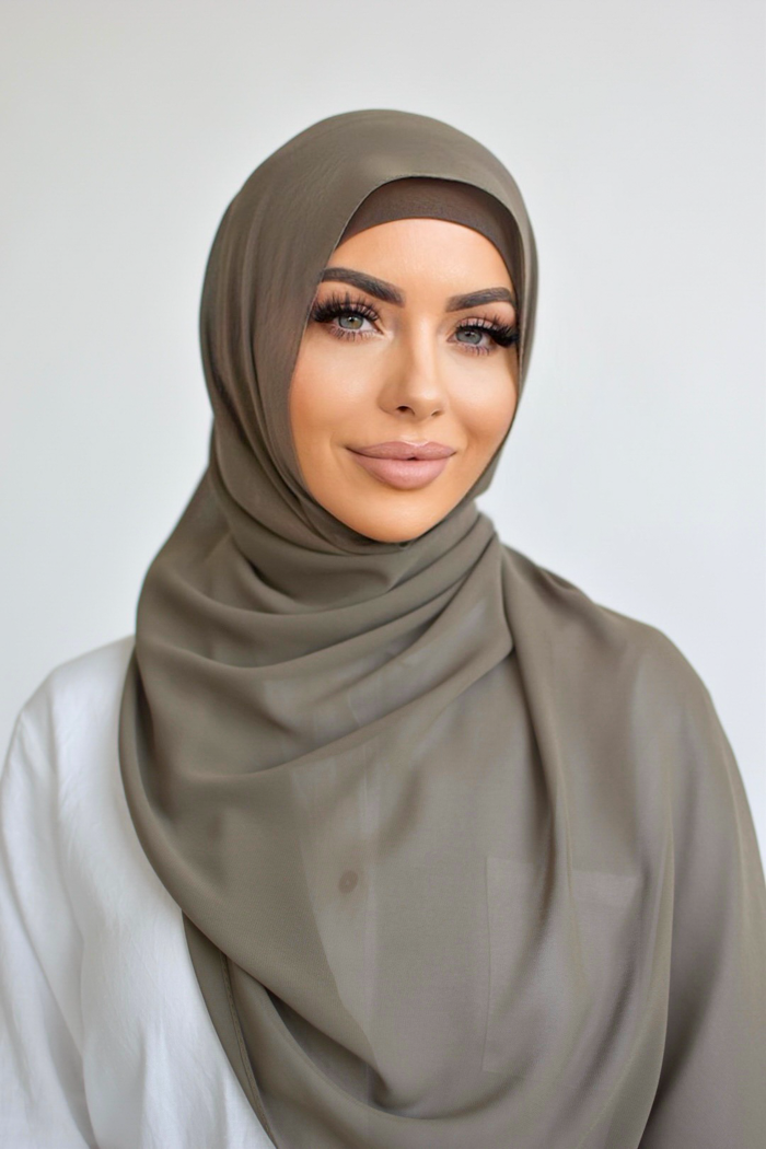 Chiffon Rectangle Hijab - 4 Khaki