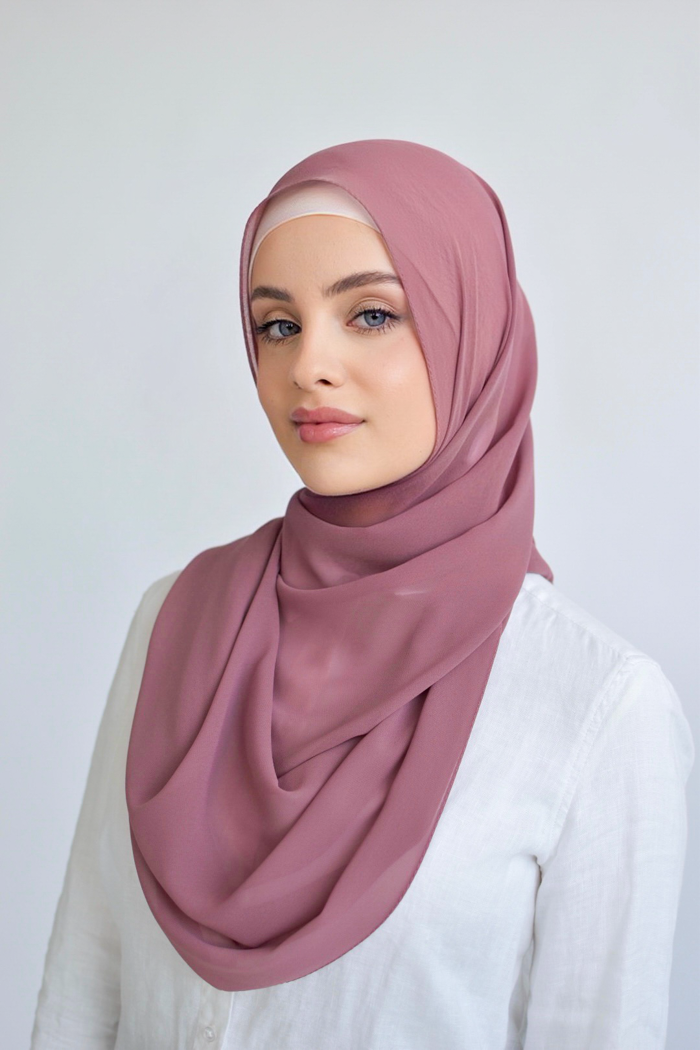 Chiffon Rectangle Hijab - 57a Pink