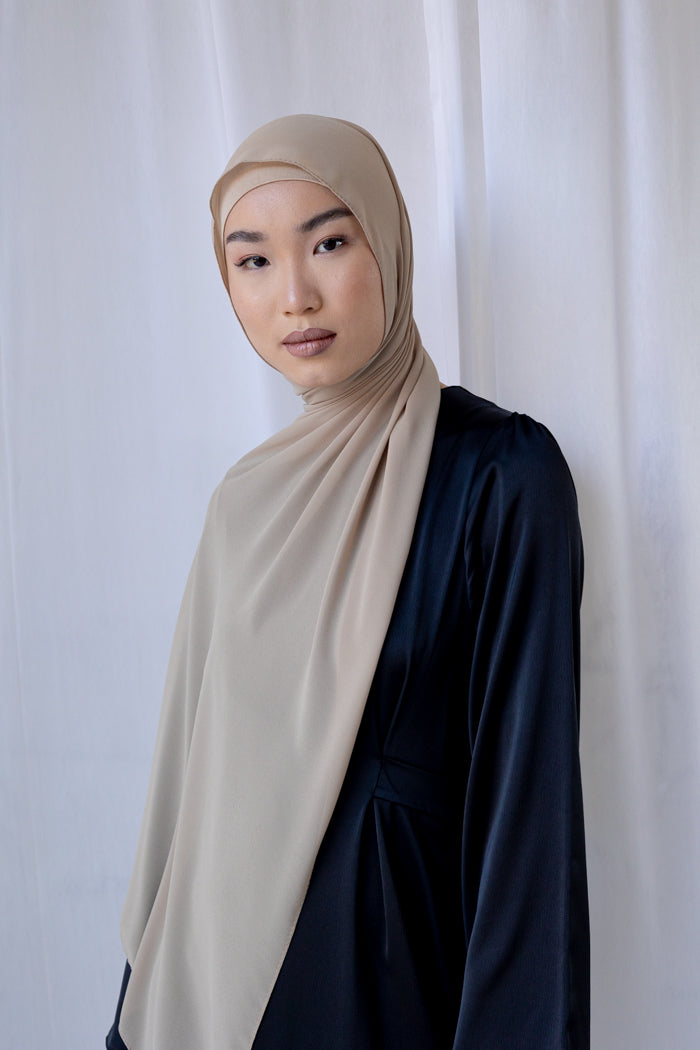 Chiffon Rectangle Hijab - 78 Beige