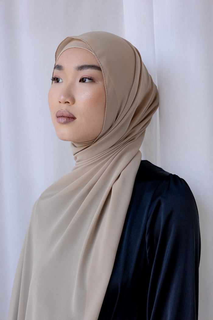 Chiffon Rectangle Hijab - 78 Beige