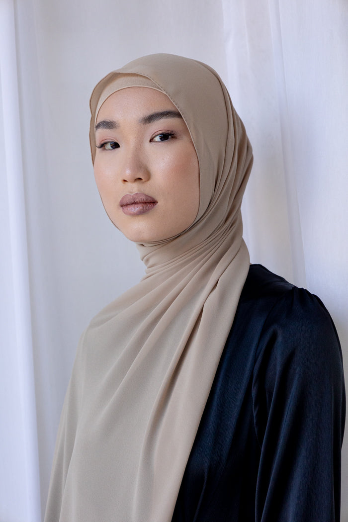 Chiffon Rectangle Hijab - 78 Beige