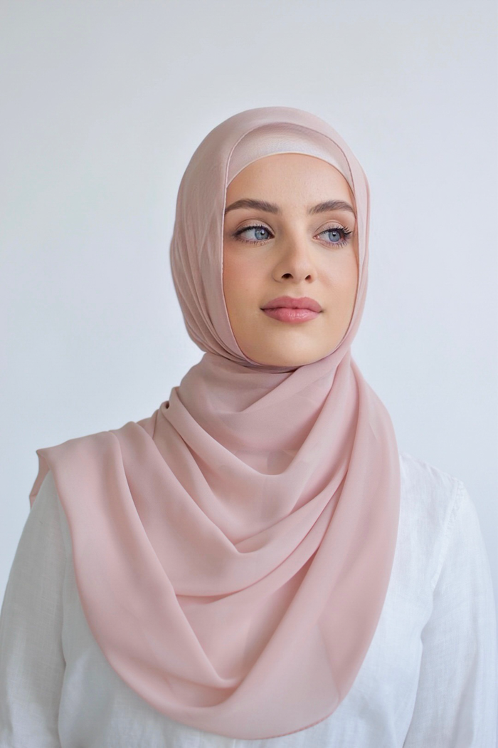 Chiffon Rectangle Hijab - 96 Dusty Nude