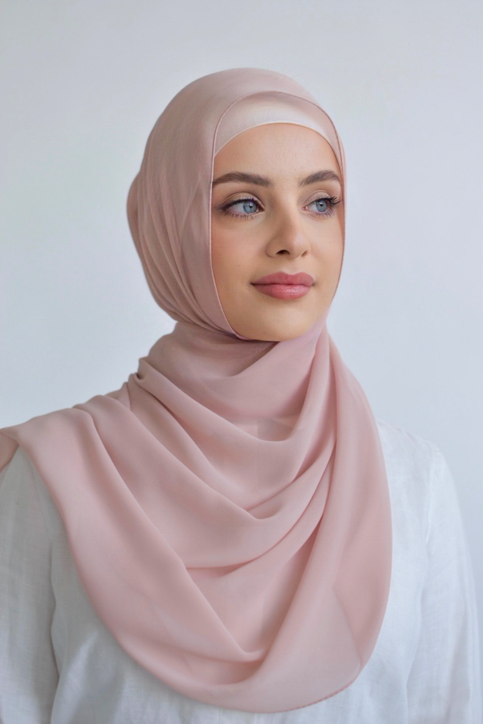 Chiffon Rectangle Hijab - 96 Dusty Nude