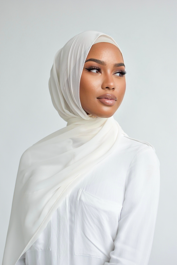 Chiffon Rectangle Hijab - 22 Off White