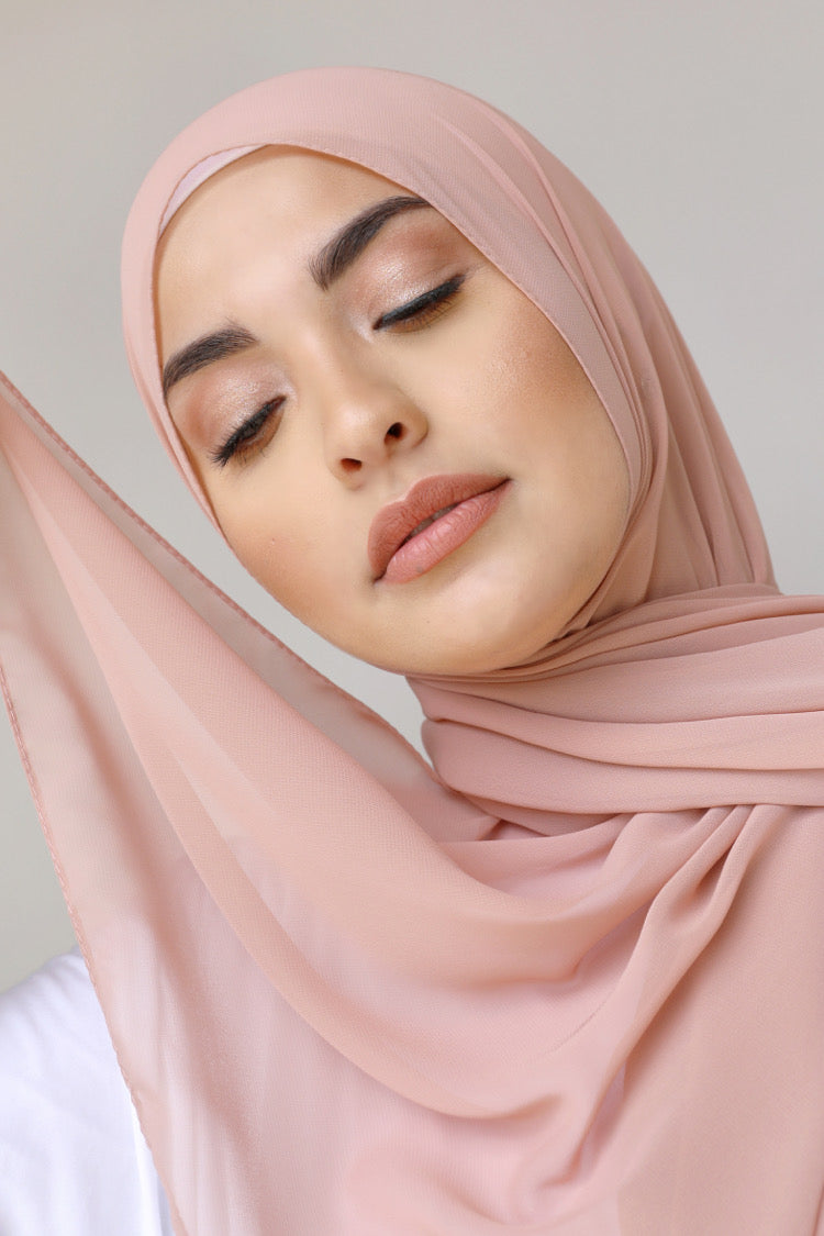 Chiffon Square Hijab - 131 Dusty Pink