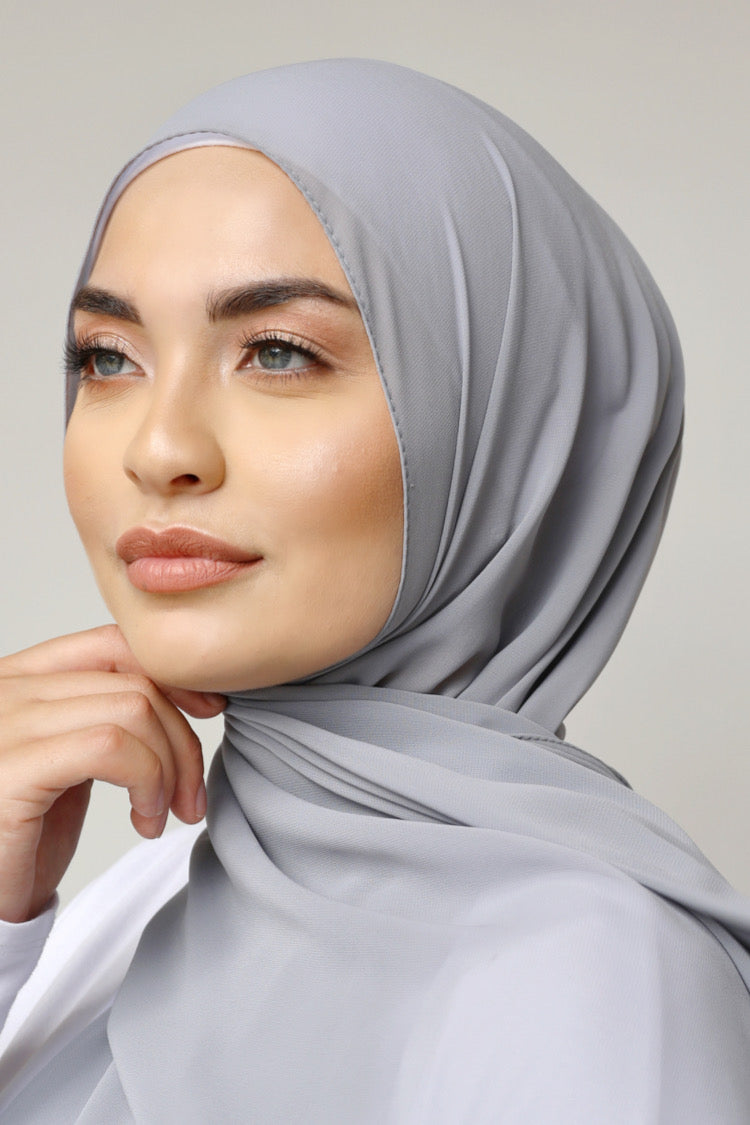 Chiffon Rectangle Hijab - 26 Grey