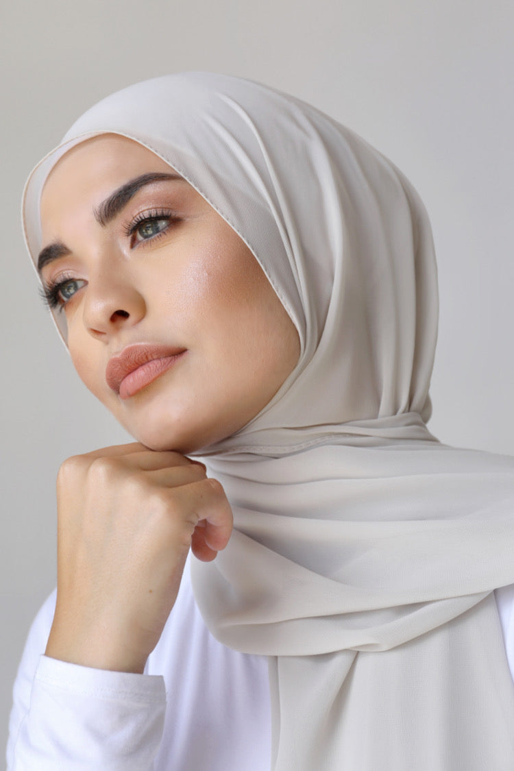 Chiffon Rectangle Hijab - 118 Ash Grey