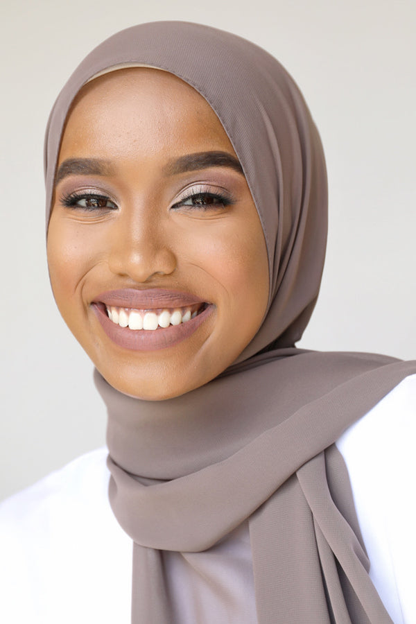 Chiffon Rectangle Hijab - 48 Brown