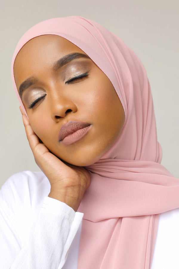 Chiffon Rectangle Hijab - 55 Dusty Pink