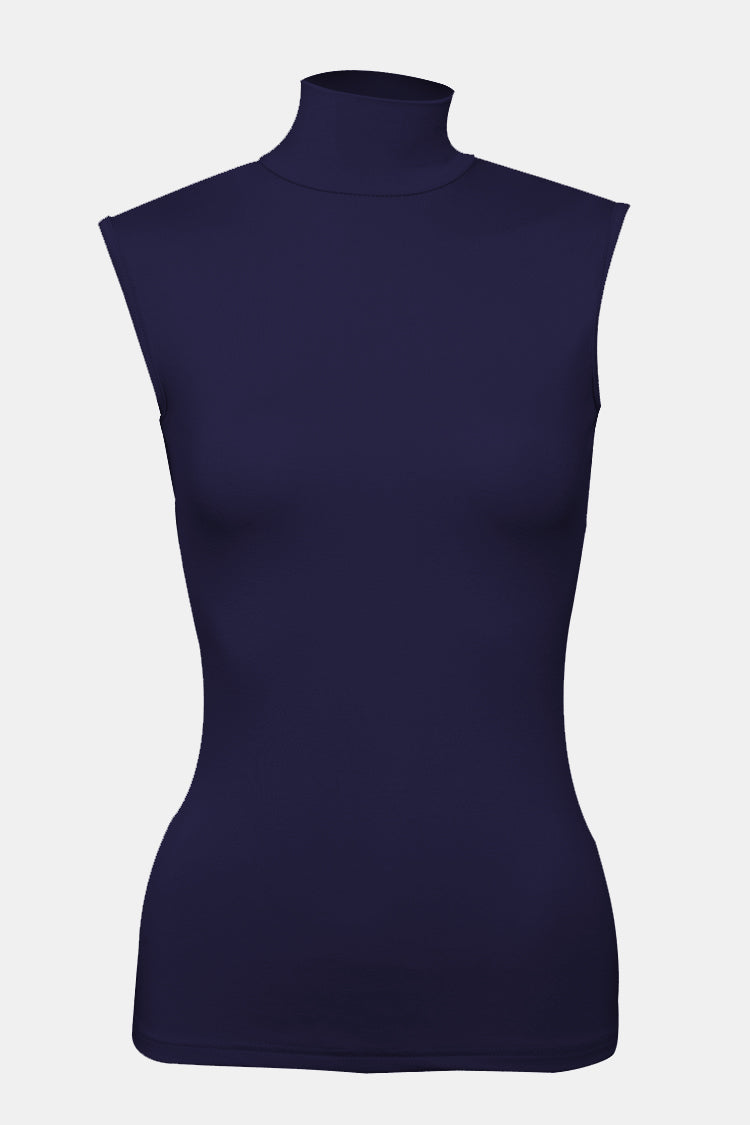 Jersey High Neck Singlet Top - 52 Midnight