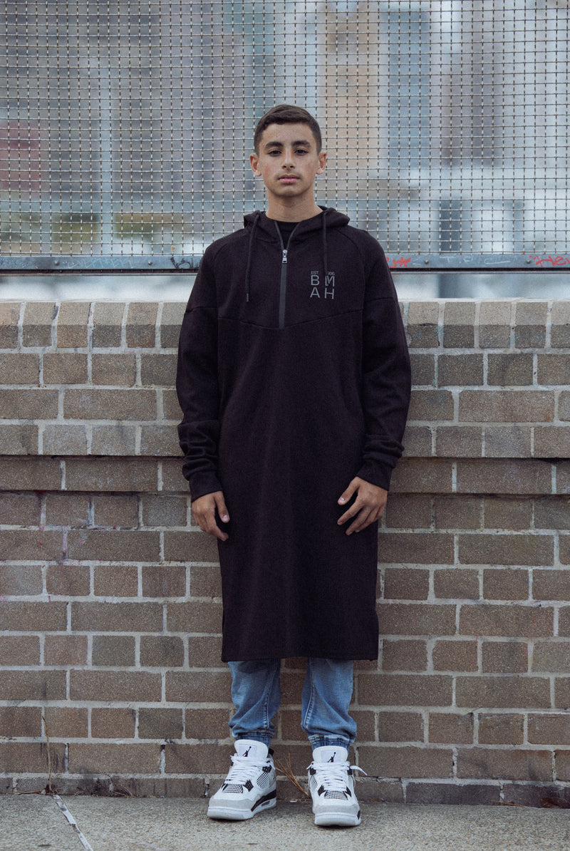 Men's Zayn 3/4 Hoodie - Black
