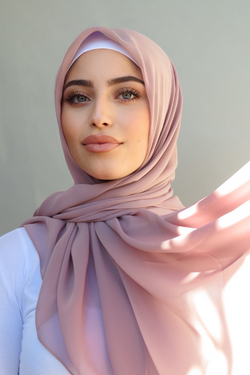 Chiffon Square Hijab - 165 Dusty Pink