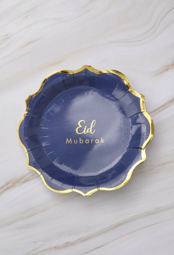 Eid Mubarak 23cm Plates - Navy