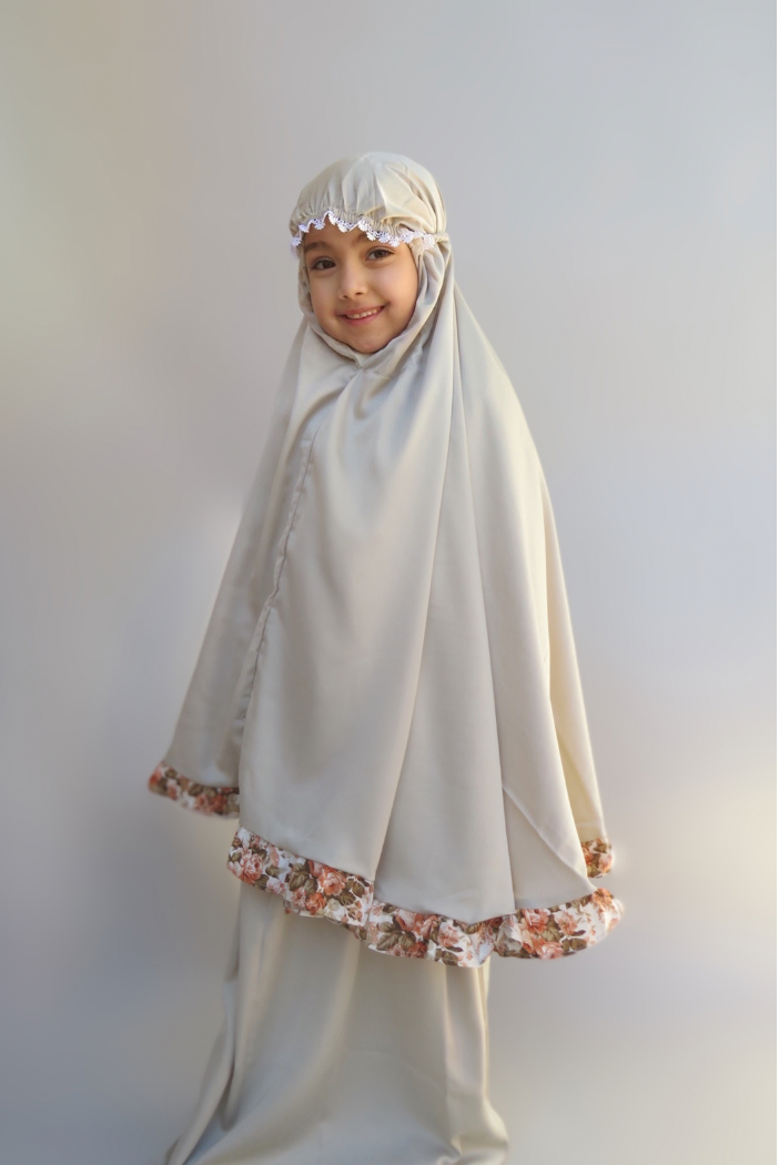 Girls 2pc Elegant Prayer Clothes - Grey Sage