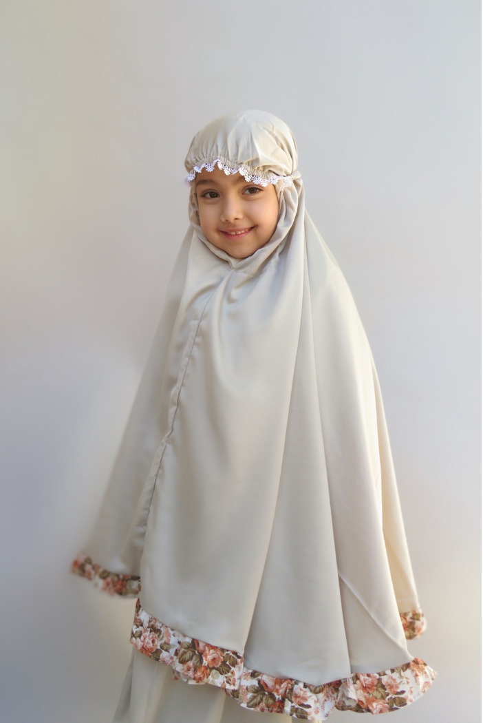 Girls 2pc Elegant Prayer Clothes - Grey Sage