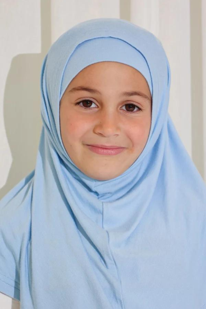 Girls 2pc Jersey Hijab - Sky Blue