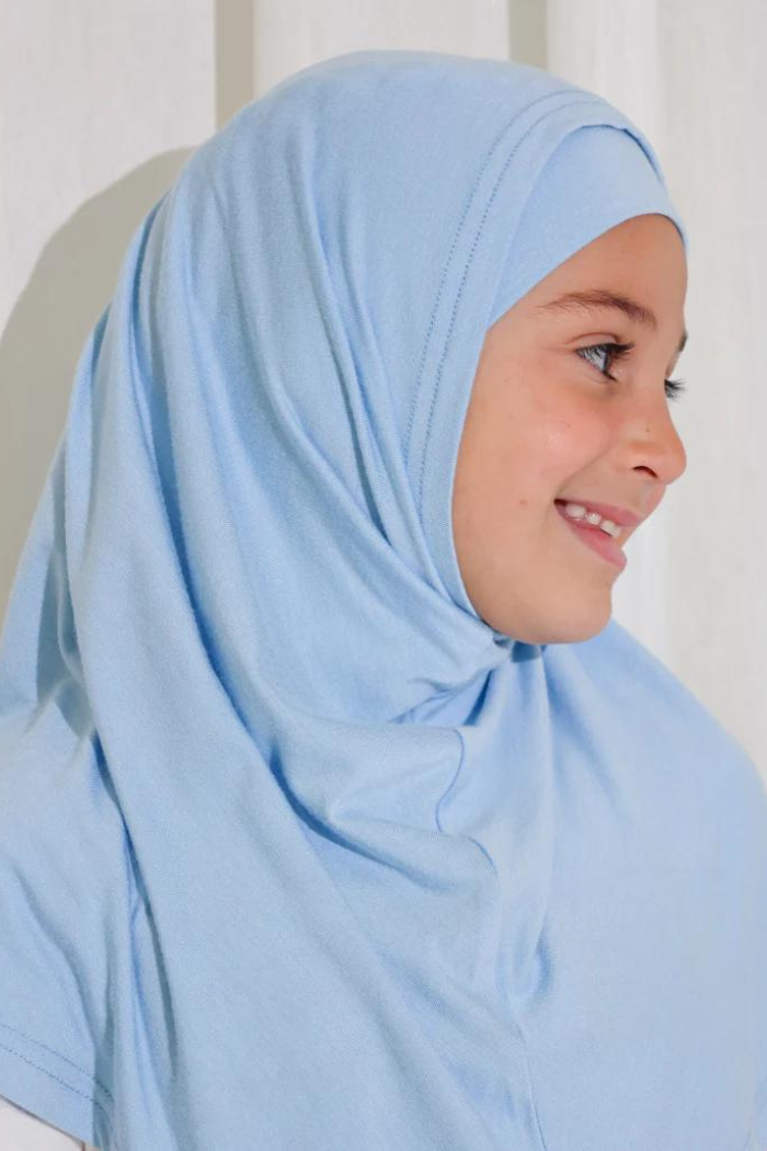 Girls 2pc Jersey Hijab - Sky Blue