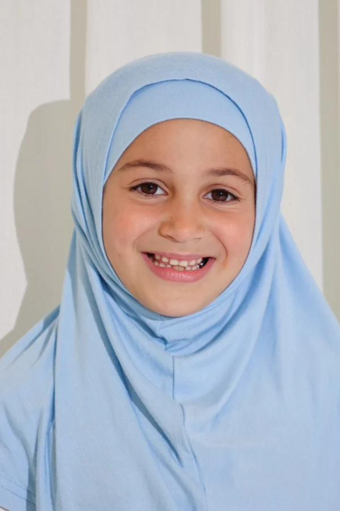 Girls 2pc Jersey Hijab - Sky Blue