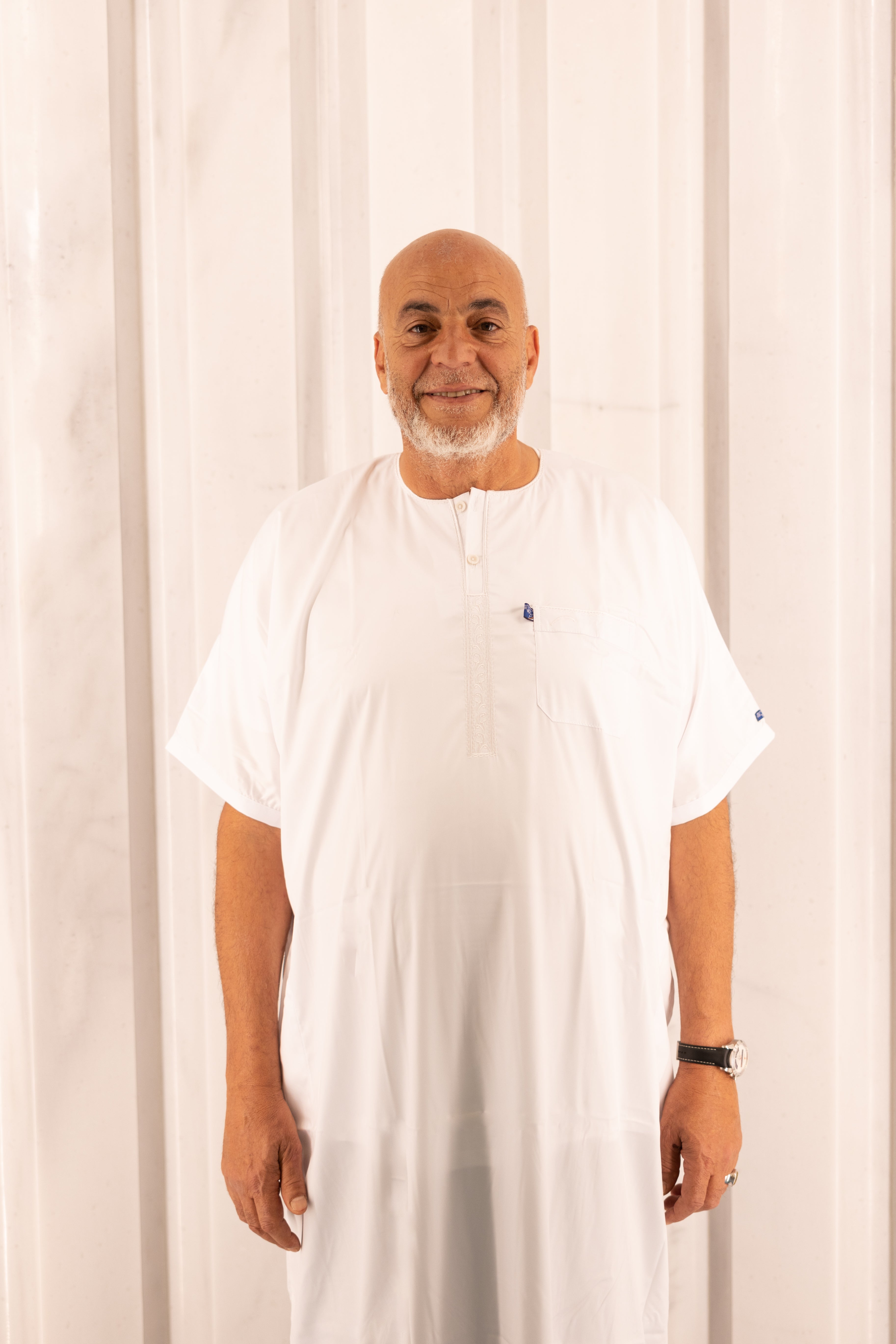 Mens Ikaf Polyester Short Sleeve Abaya - White