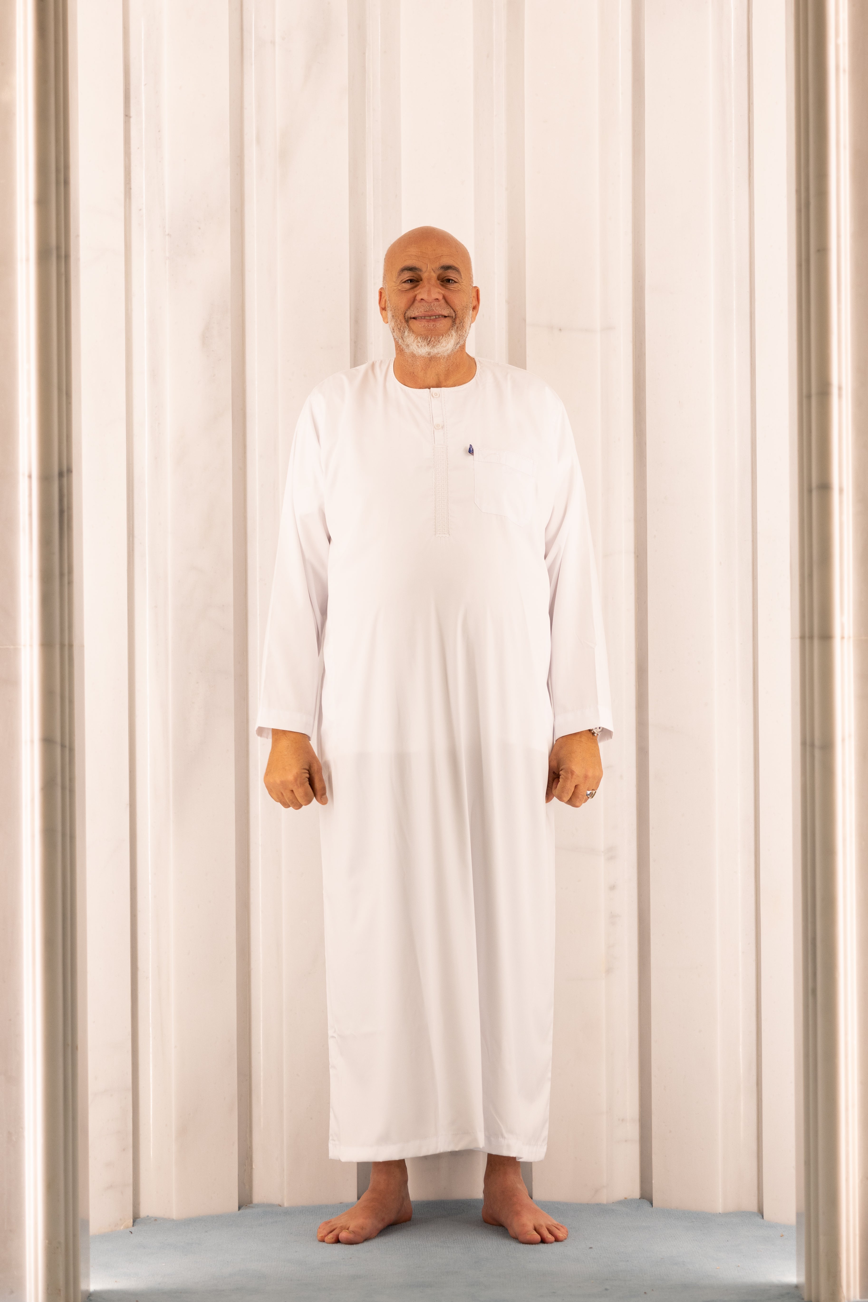 Men's Ikaf Polyester Long Sleeve Abaya - White