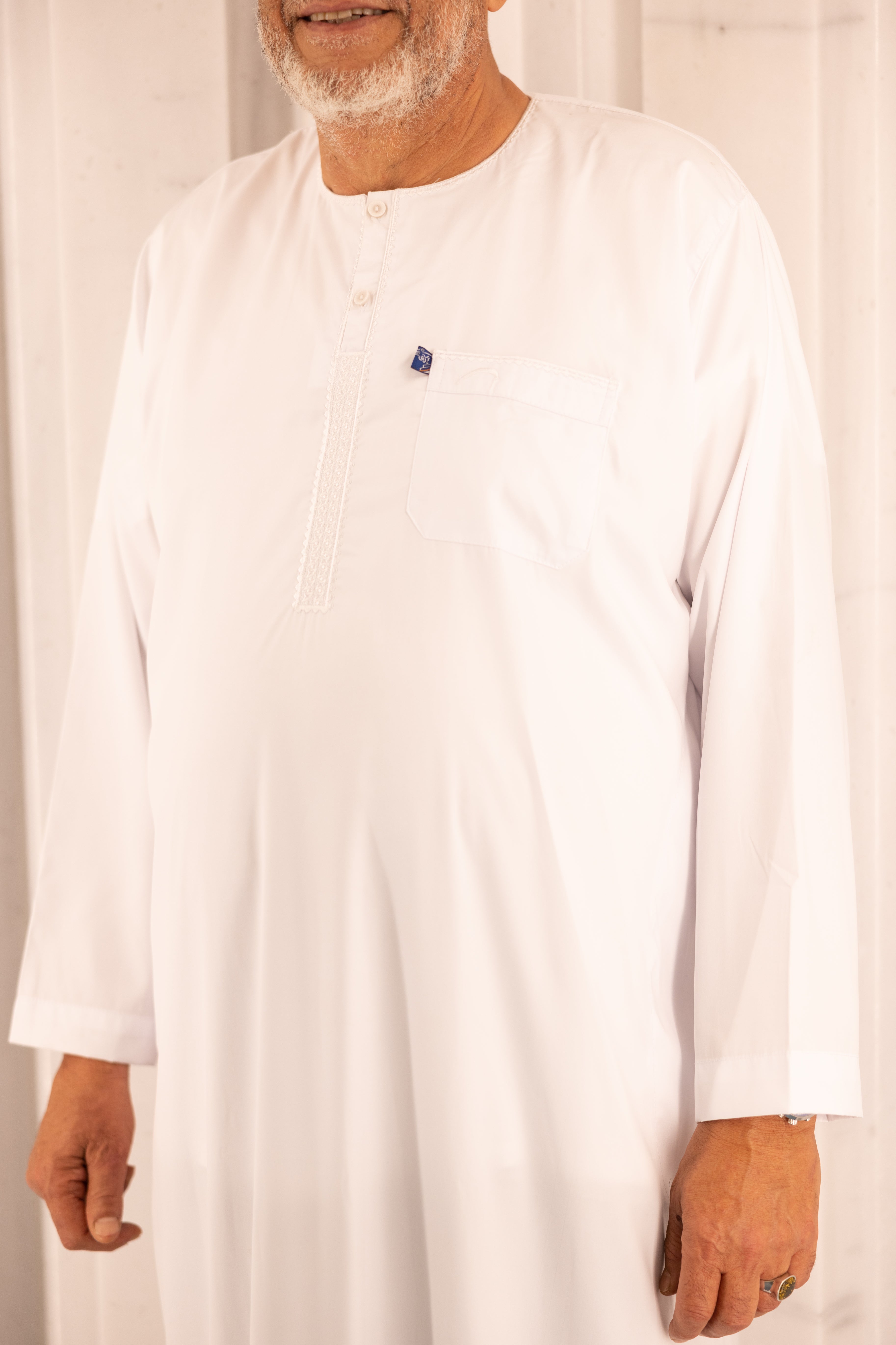 Men's Ikaf Polyester Long Sleeve Abaya - White