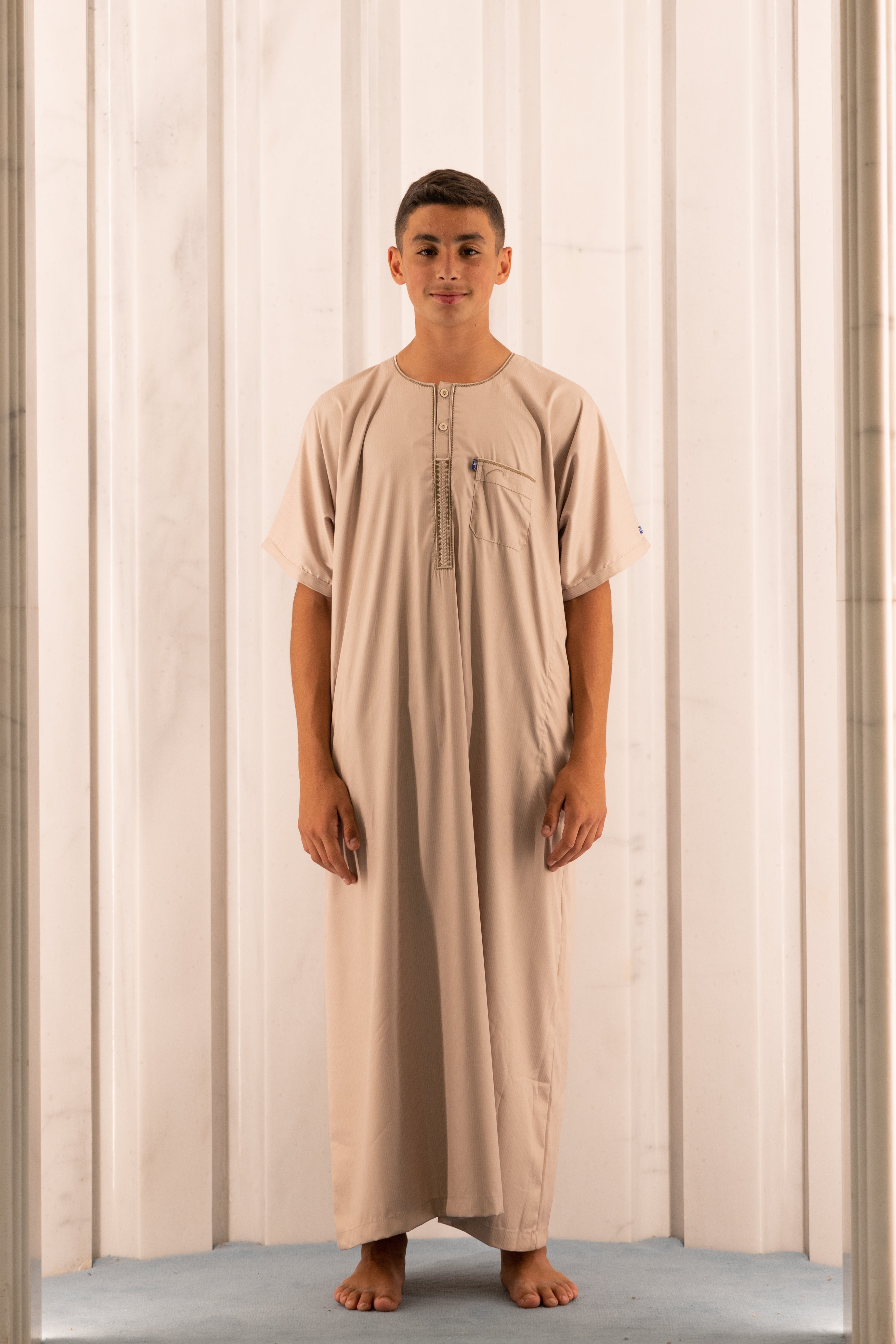 Youth Ikaf Short Sleeve Abaya - Caramel