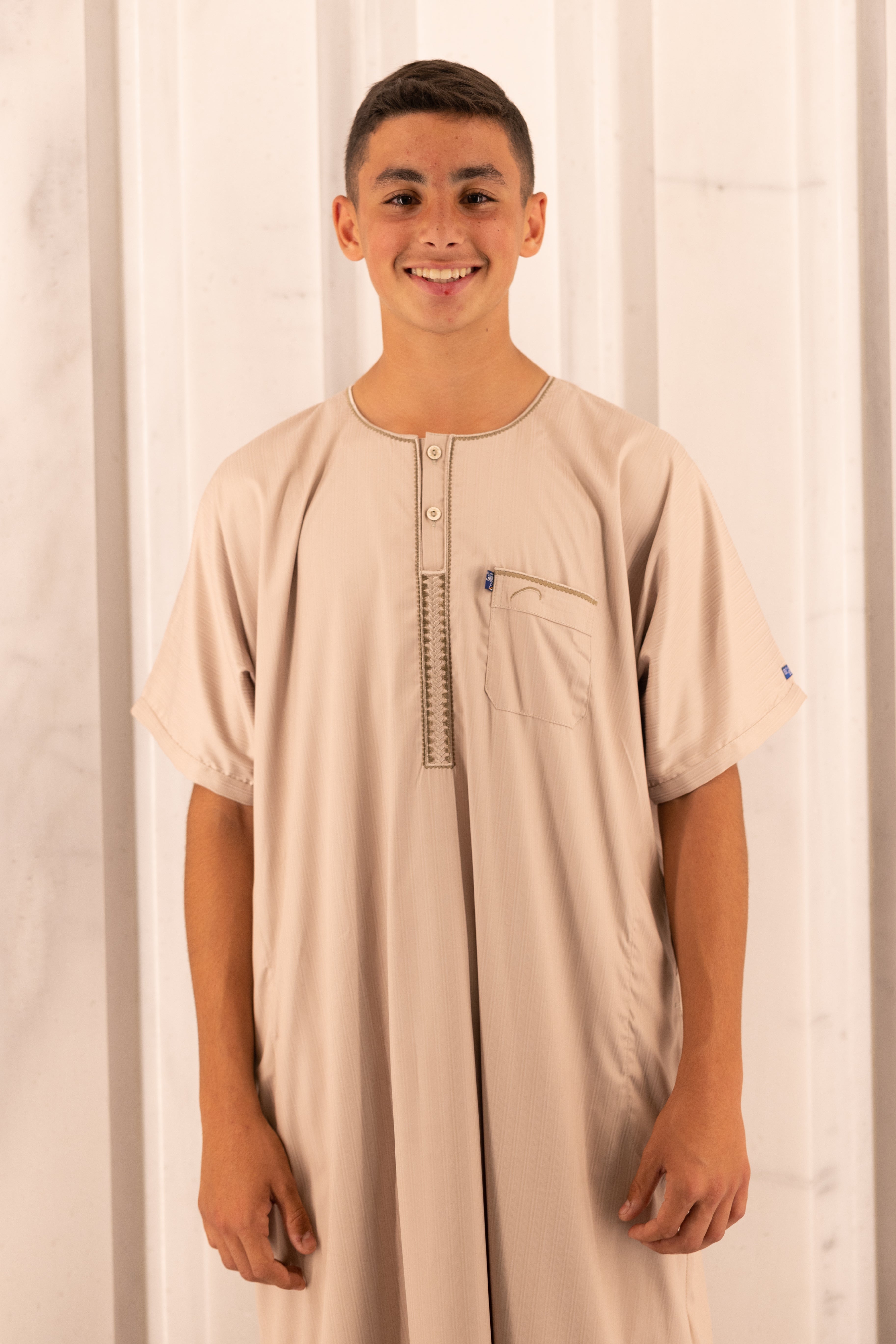 Youth Ikaf Short Sleeve Abaya - Caramel