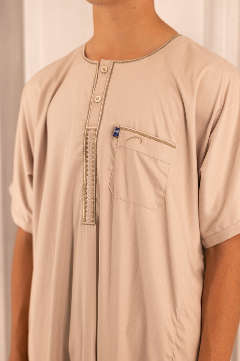 Youth Ikaf Short Sleeve Abaya - Caramel