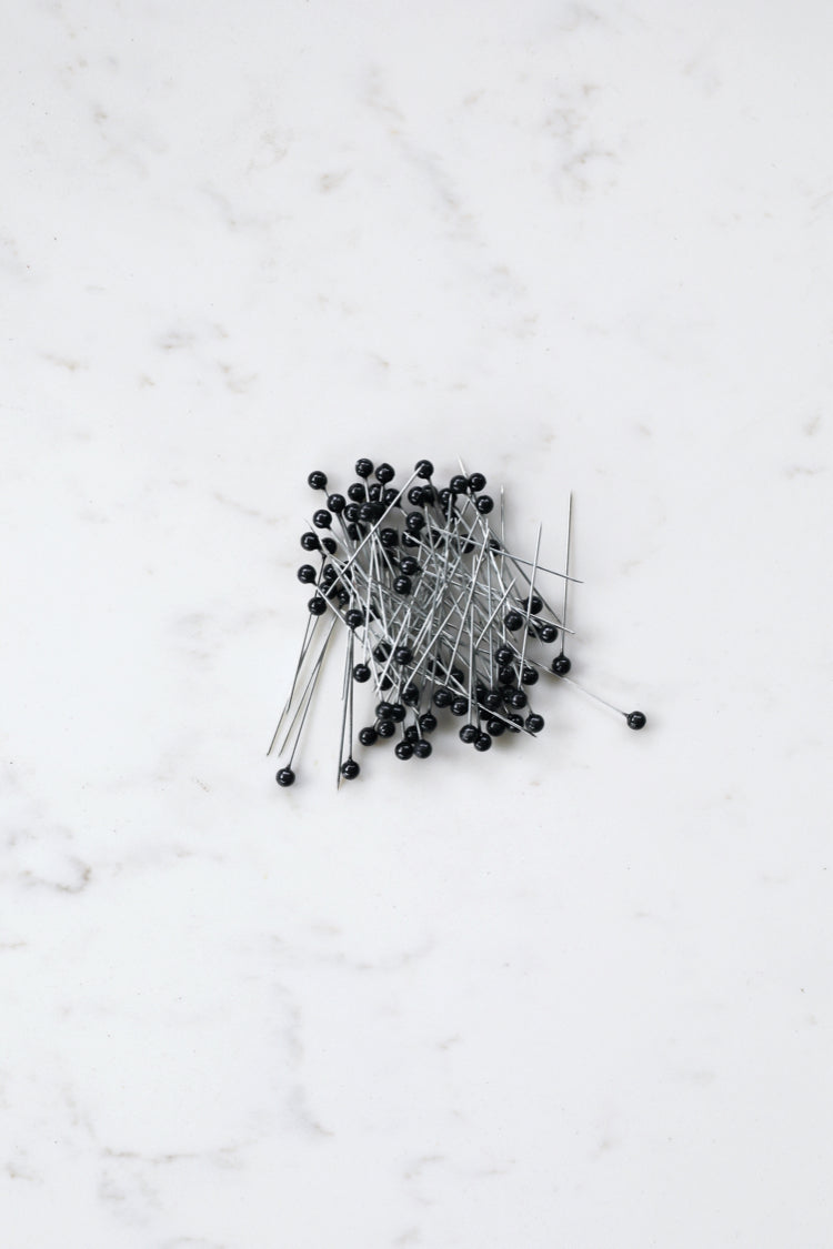 Round Headed Pins - Black