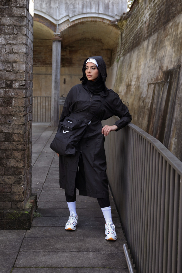 Matte Look Trench - Black
